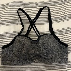 Grey and black VSX sports bra